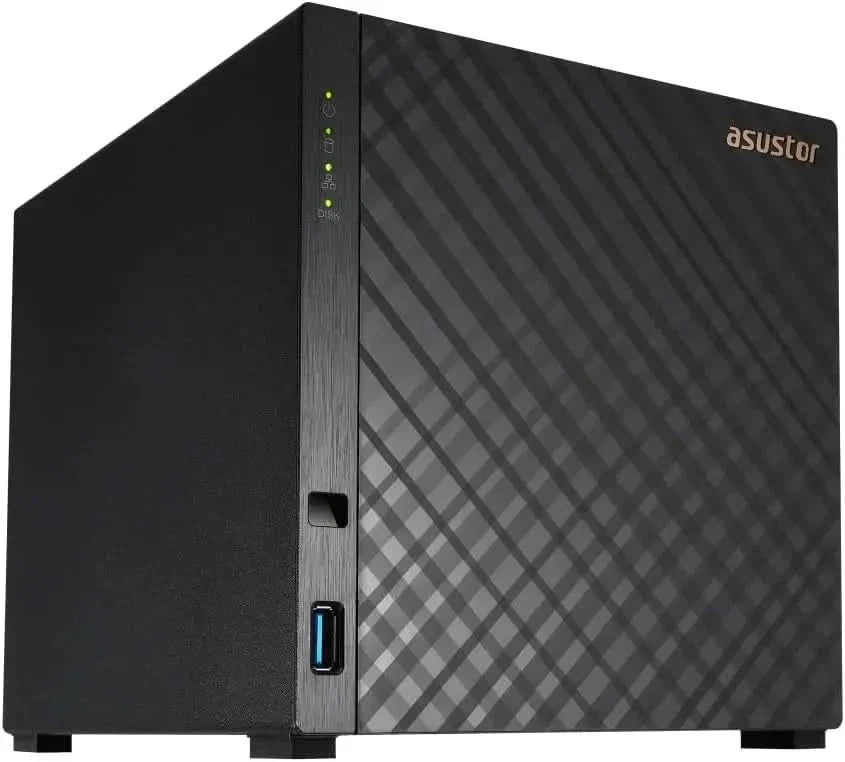 Asustor Drivestor 4 Gen 2 AS1204T, 4 Bay NAS, Quad-Core 1.7GHz CPU, 2.5GbE Port, 1GB DDR4, 3 USB 3.0, Network Attached Storage for Personal and Home Cloud Backup