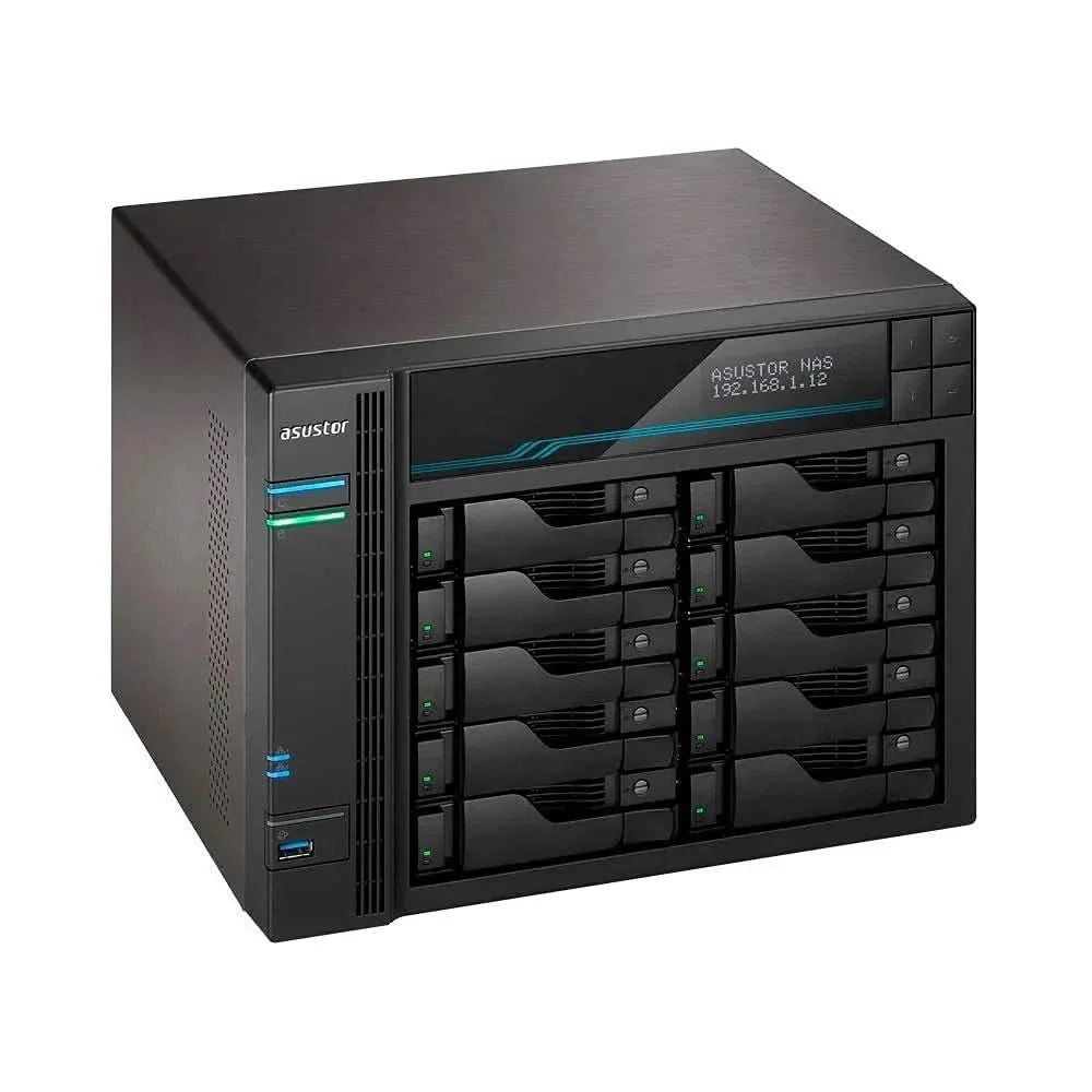 Asustor Lockerstor 10 | AS6510T | Enterprise Network Attached Storage | 2.1GHz Quad-Core, Two 10GbE Port, Two 2.5GbE Port, Two M.2 Slot for NVMe SSD Cache, 8GB RAM DDR4