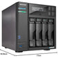 Asustor Lockerstor 4 Gen2 AS6704T - 4 Bay NAS, Quad-Core 2.0 GHz CPU, 4 M.2 NVMe Slots, Dual 2.5GbE, Upgradable to 10GbE, 4GB DDR4 RAM, Network Attached Storage