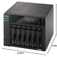Asustor Lockerstor 6 Gen2 AS6706T - 6 Bay NAS, Quad-Core 2.0 GHz CPU, 4X M.2 NVMe Slots, Dual 2.5GbE, Upgradable to 10GbE, 8GB DDR4 RAM, Content Creation Network Attached Storage