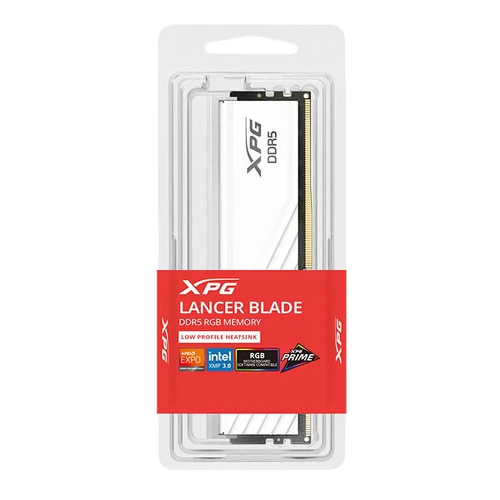 ADATA XPG Lancer Blade RGB 16GB (16GB x 1) DDR5 6000MHz RAM (White) ( CL30 )