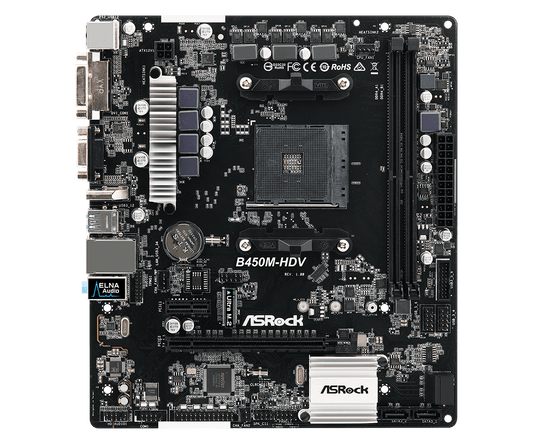 ASROCK B450M HDV AMD AM4 MOTHERBOARD