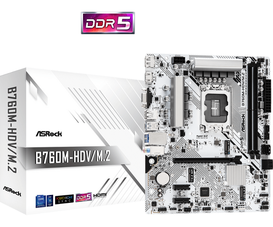 ASROCK B760M-HDV/M.2 DDR5 Intel Motherboard ( White )