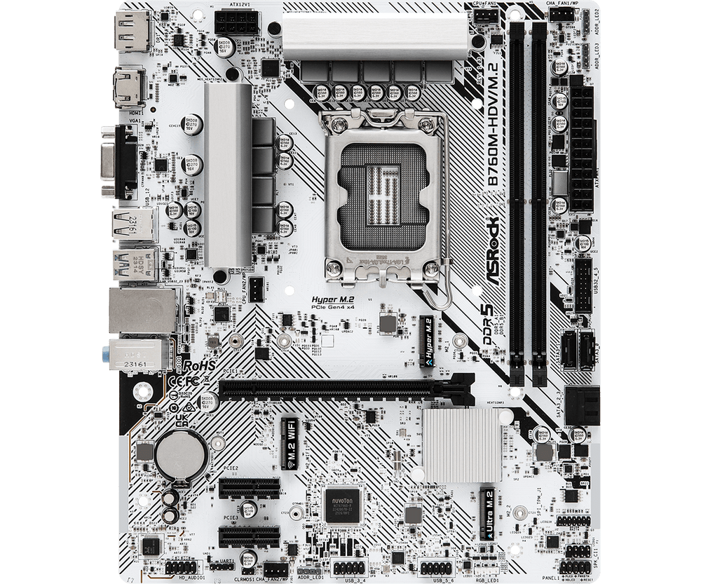 ASROCK B760M-HDV/M.2 DDR5 Intel Motherboard ( White )