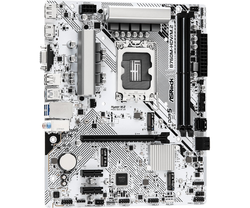 ASROCK B760M-HDV/M.2 DDR5 Intel Motherboard ( White )