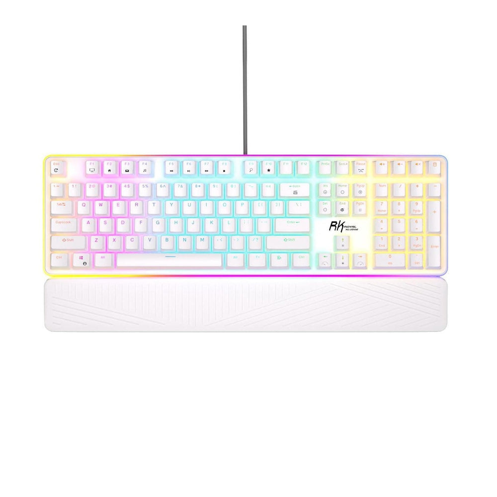 ROYAL KLUDGE RK918 Full Size Wired Mechanical Gaming Keyboard ( White ) ( Red Switch )