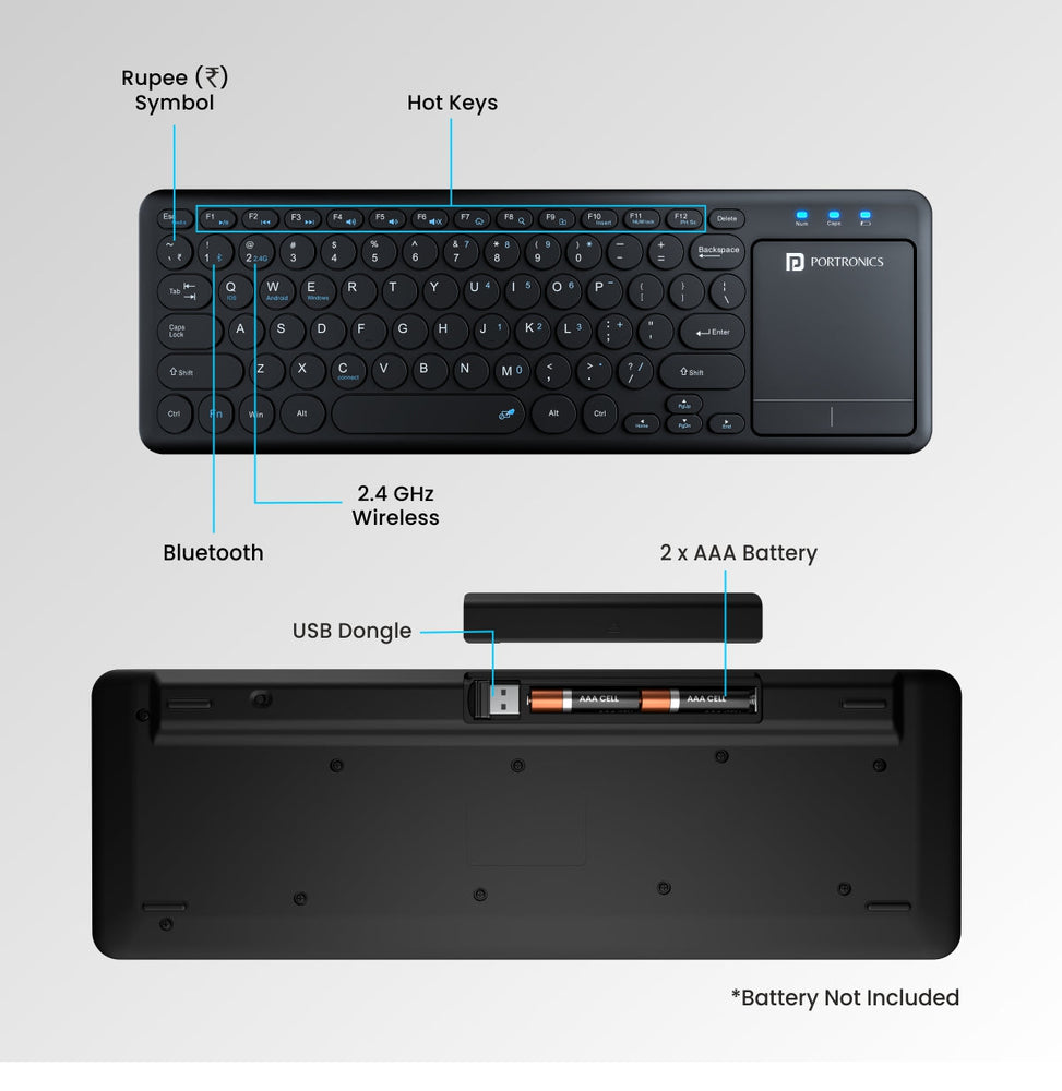 Bubble Pro Wireless Keyboard with Touchpad