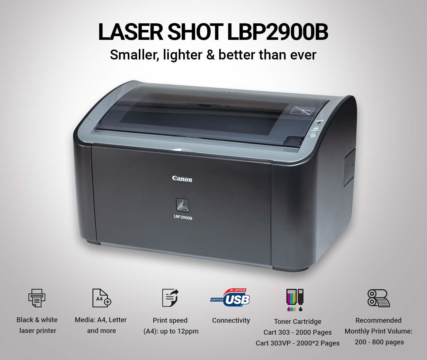 CANON IMAGE CLASS LBP2900B SINGLE FUNCTION LASER PRINTER BLACK