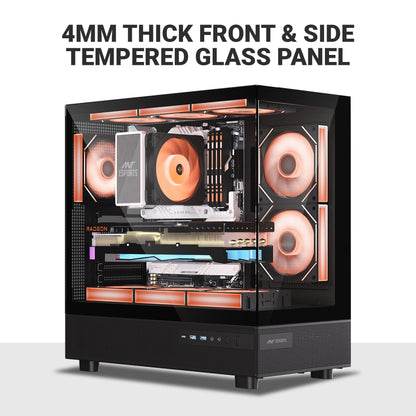 ANT ESPORTS CRYSTAL X6 ATX CABINET BLACK