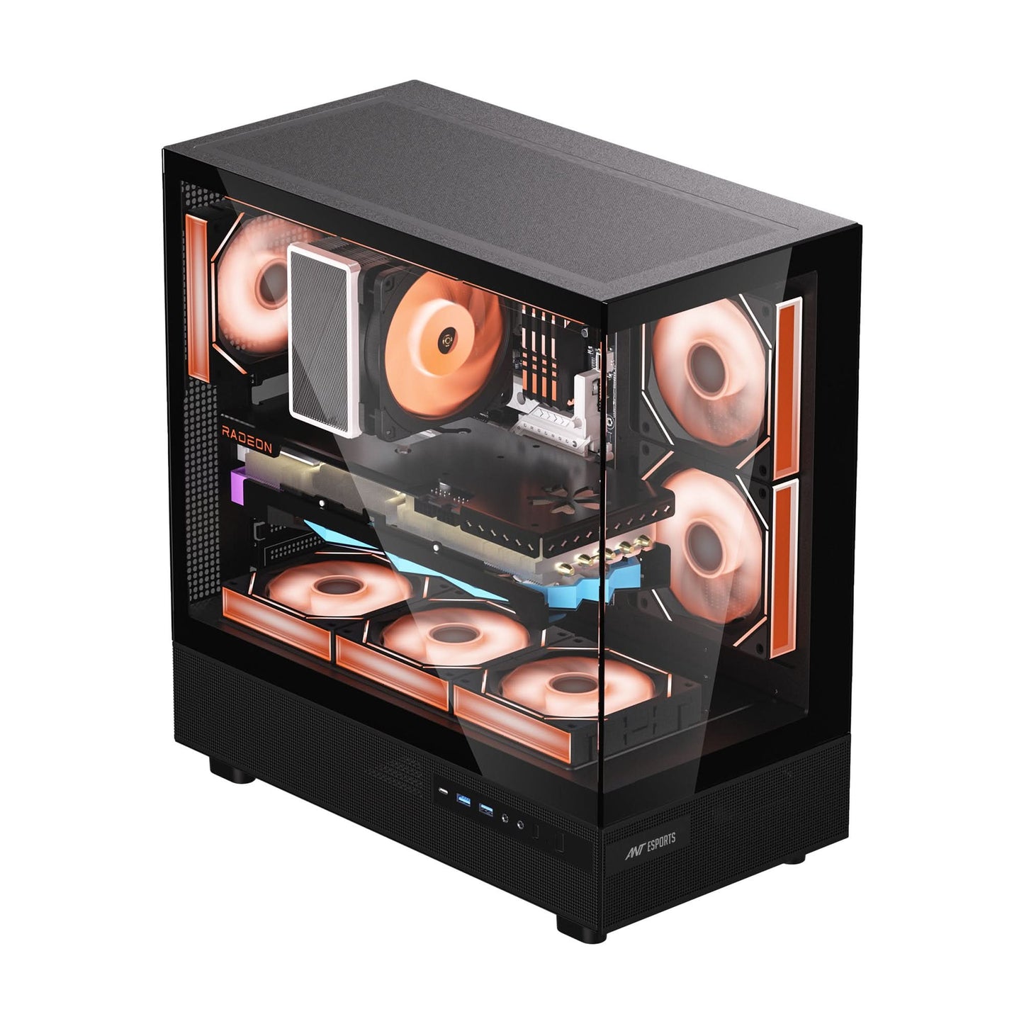 ANT ESPORTS CRYSTAL X6 ATX CABINET BLACK