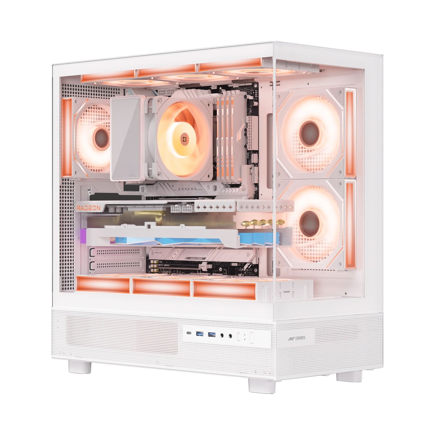 ANT ESPORTS CRYSTAL X6 ATX CABINET WHITE
