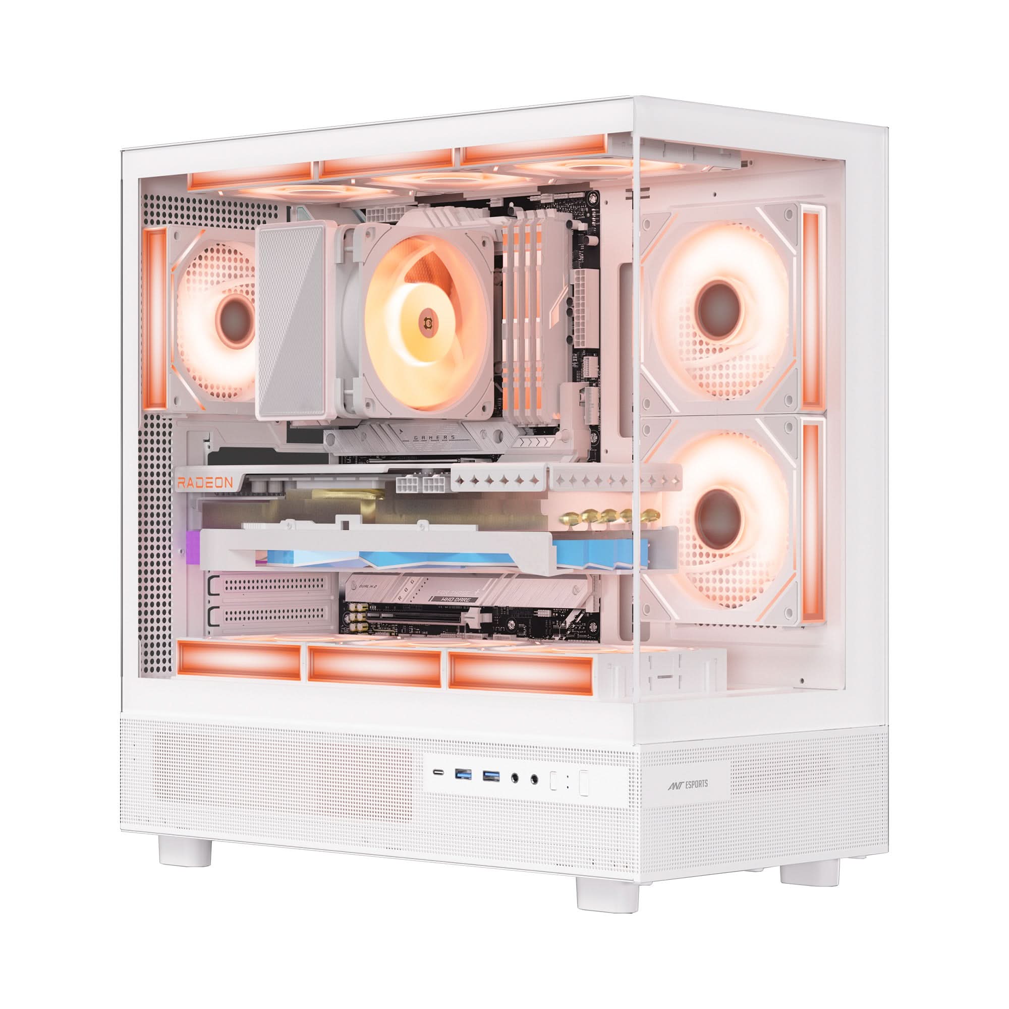 ANT ESPORTS CRYSTAL X6 ATX CABINET WHITE