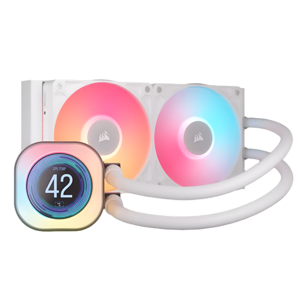 CORSAIR ICUE Link Titan 240 RX ARGB 240mm CPU Liquid Cooler (With LCD Display) ( White ) - Mehta Brothers Shop