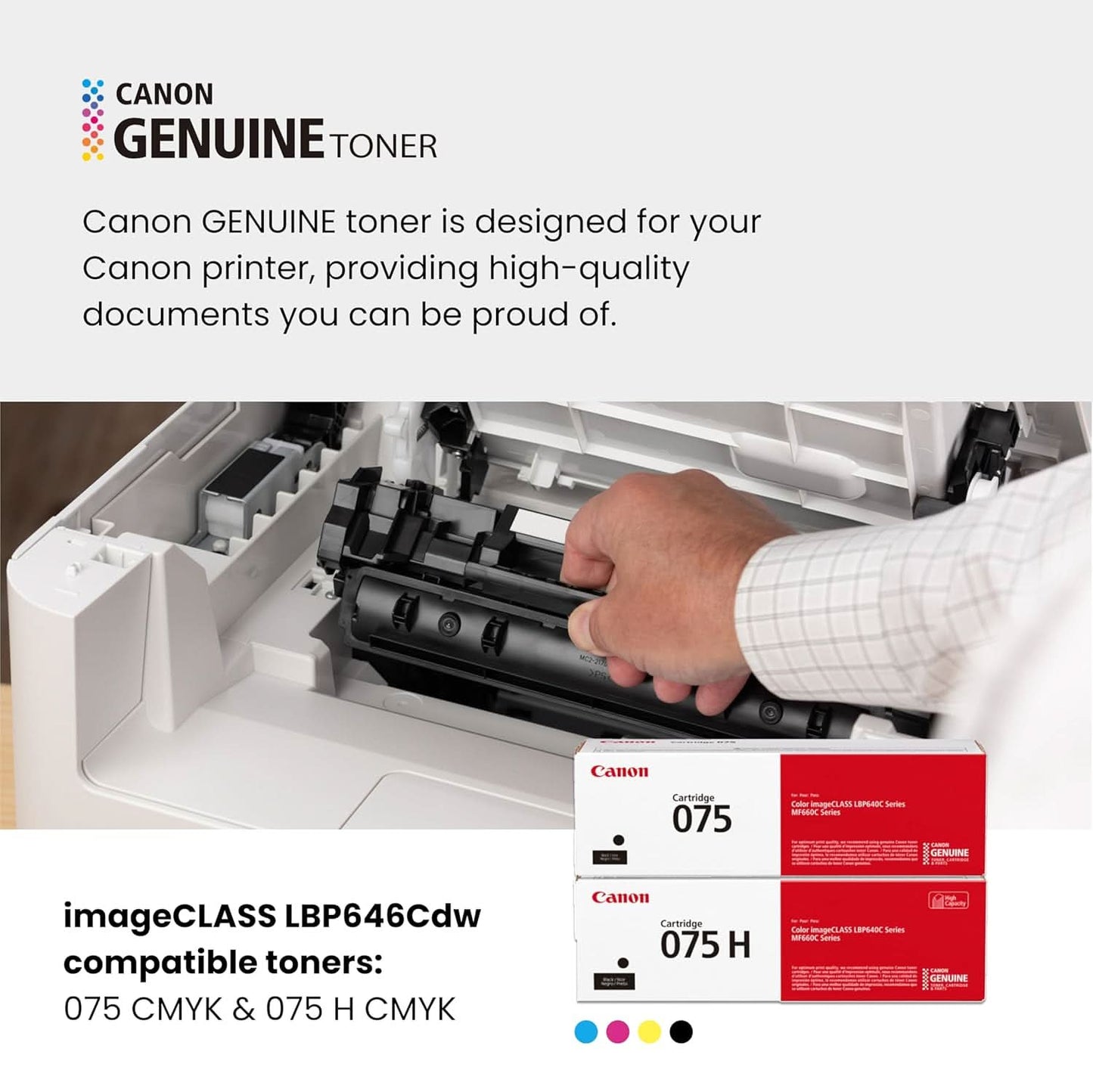 Canon Color imageCLASS LBP646Cdw Wireless Laser Printer for Duplex Printing, White - 26 PPM Home Office, Small Office Printer