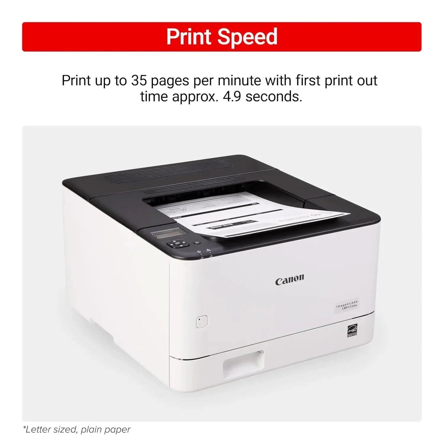 Canon imageCLASS LBP172dw Monochrome Duplex, Wireless Laser Printer, Single Function, Home Office, Mobile Ready White