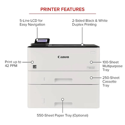 Canon imageCLASS LBP246dw - Monochrome Duplex, Wireless Laser Printer, Single Function, Mobile Ready, 42 PPM, White