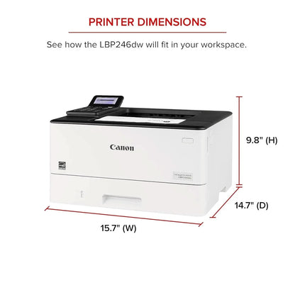 Canon imageCLASS LBP246dw - Monochrome Duplex, Wireless Laser Printer, Single Function, Mobile Ready, 42 PPM, White