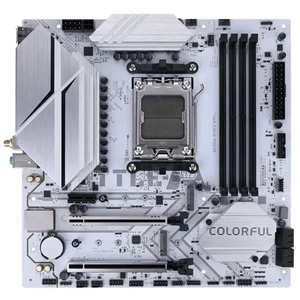 Colorful BATTLE AX B650M WHITE WIFI V15 WiFi-6 AMD B650 AM5 DDR5 Micro ...