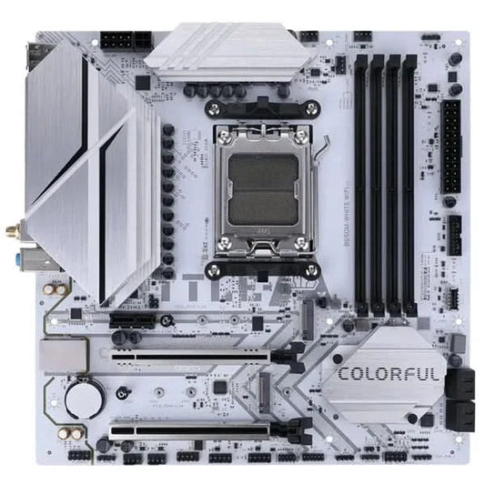 Colorful BATTLE AX B650M WHITE WIFI V15 WiFi-6 AMD B650 AM5 DDR5 MicroATX Motherboard (White)