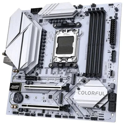 Colorful BATTLE AX B650M WHITE WIFI V15 WiFi-6 AMD B650 AM5 DDR5 MicroATX Motherboard (White)