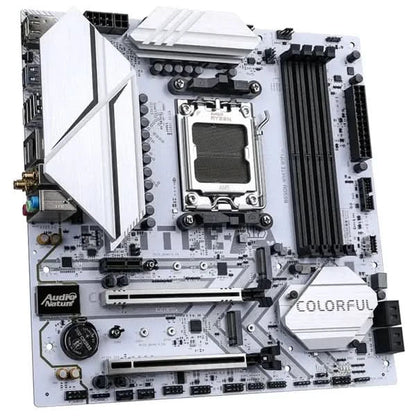 Colorful BATTLE AX B650M WHITE WIFI V15 WiFi-6 AMD B650 AM5 DDR5 MicroATX Motherboard (White)