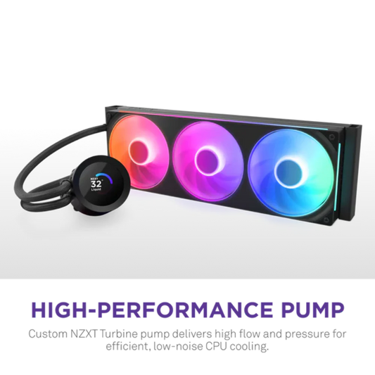 NZXT Kraken Plus 360 RGB 360mm CPU Liquid Cooler ( With LCD Display ) ( Black ) - Mehta Brothers Shop