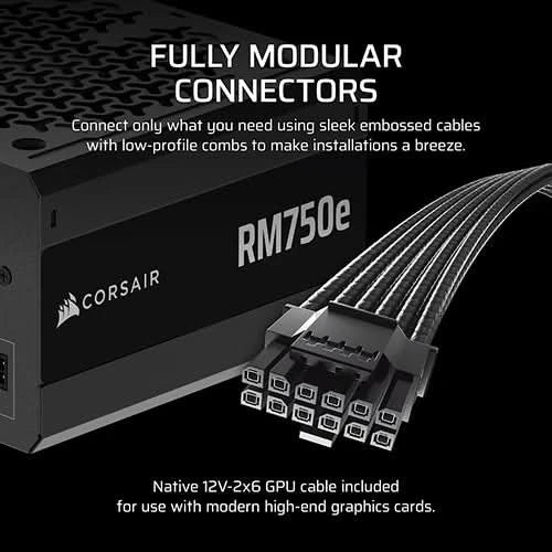 Corsair PSU RMe Series RM750e Fully Modular Low-Noise ATX Power Supply - CP-9020295-IN