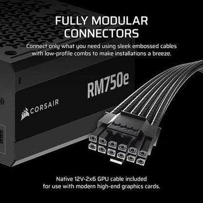 Corsair PSU RMe Series RM750e Fully Modular Low-Noise ATX Power Supply - CP-9020295-IN