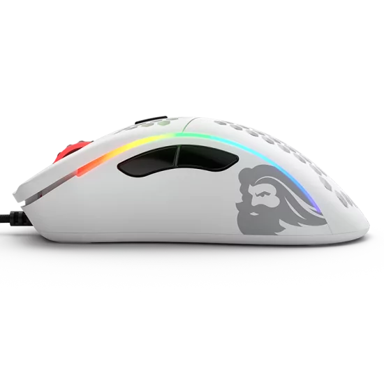 GLORIOUS Model D Wired Ergonomic Gaming Mouse ( GLO-MS-DW-MW ) ( 12000DPI / 6 Macro Buttons ) (Matte White)