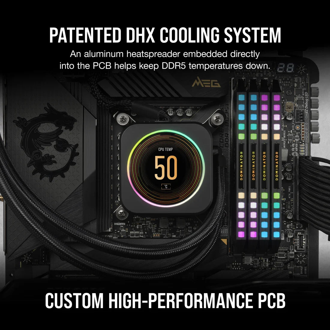 CORSAIR MEMORY CMT64GX5M2B6000C30 DOMINATOR PLATINUM RGB DDR5 RAM 64GB (2X32GB) 6000MHZ CL30 INTEL XMP ICUE COMPATIBLE COMPUTER MEMORY - BLACK