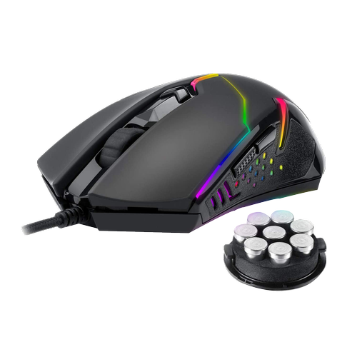 REDRAGON M601 RGB Blacklit Wired Ambidextrous Gaming Mouse ( M601 ) ( 7200DPI / 6 Macro Button ) ( Black )