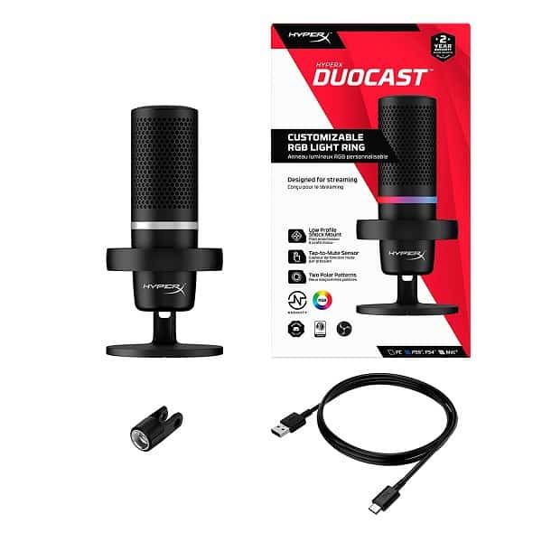 HYPERX DuoCast RGB USB Condenser Microphone (Black)