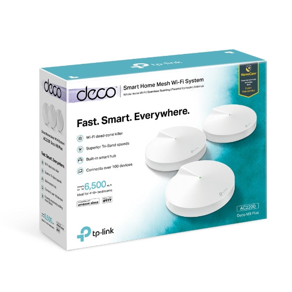 TPLink Deco M9 Plus AC2200 (3-Pack) Smart Home Mesh Wi-Fi System