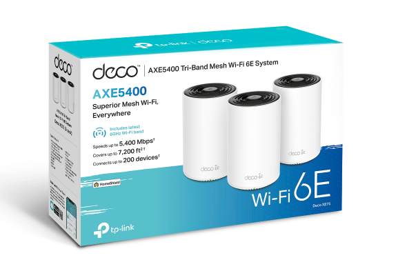 TPLink Deco XE75 AXE5400 (3-Pack) Tri-Band Mesh Wi-Fi 6E System