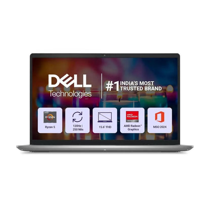 Dell 15, AMD Ryzen 5-7530U, 16GB RAM, 512GB SSD, FHD IPS, 15.6"/39.62cm, Windows 11, MSO 2024, Platinum Silver Laptop