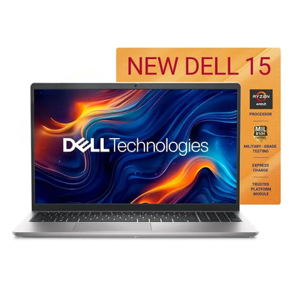 Dell 15, AMD Ryzen 7-7730U, 16GB DDR4, 512GB SSD, FHD, 15.6"/39.6cm, Windows 11, Microsoft Office Home 2024, Platinum Silver Laptop