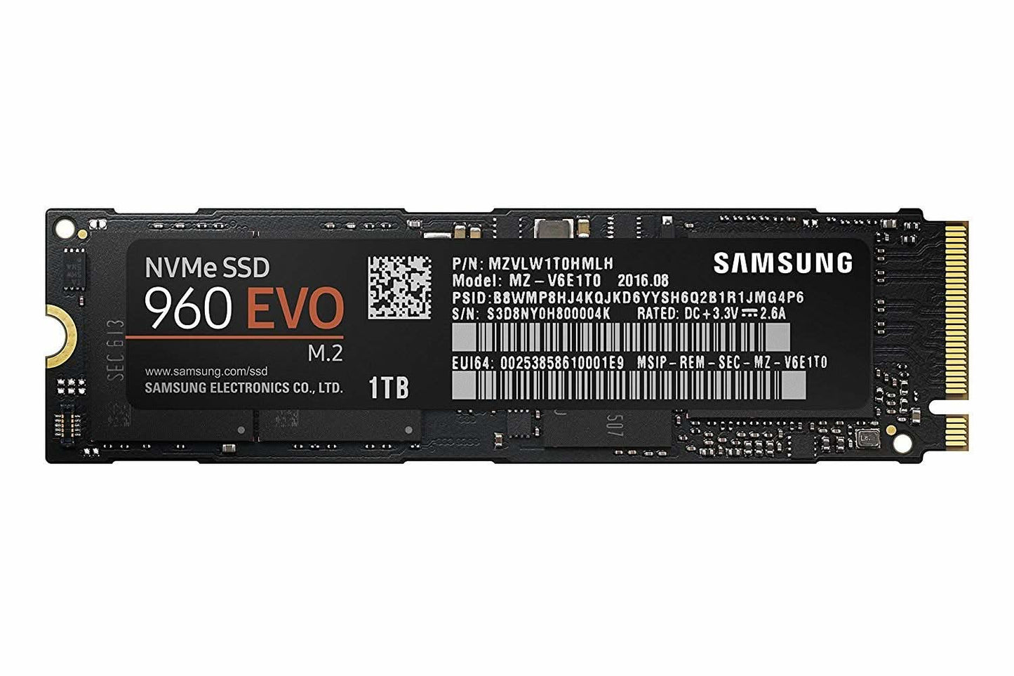 SAMSUNG 960 PRO 1TB NVME M.2 INTERNAL SOLID STATE DRIVE