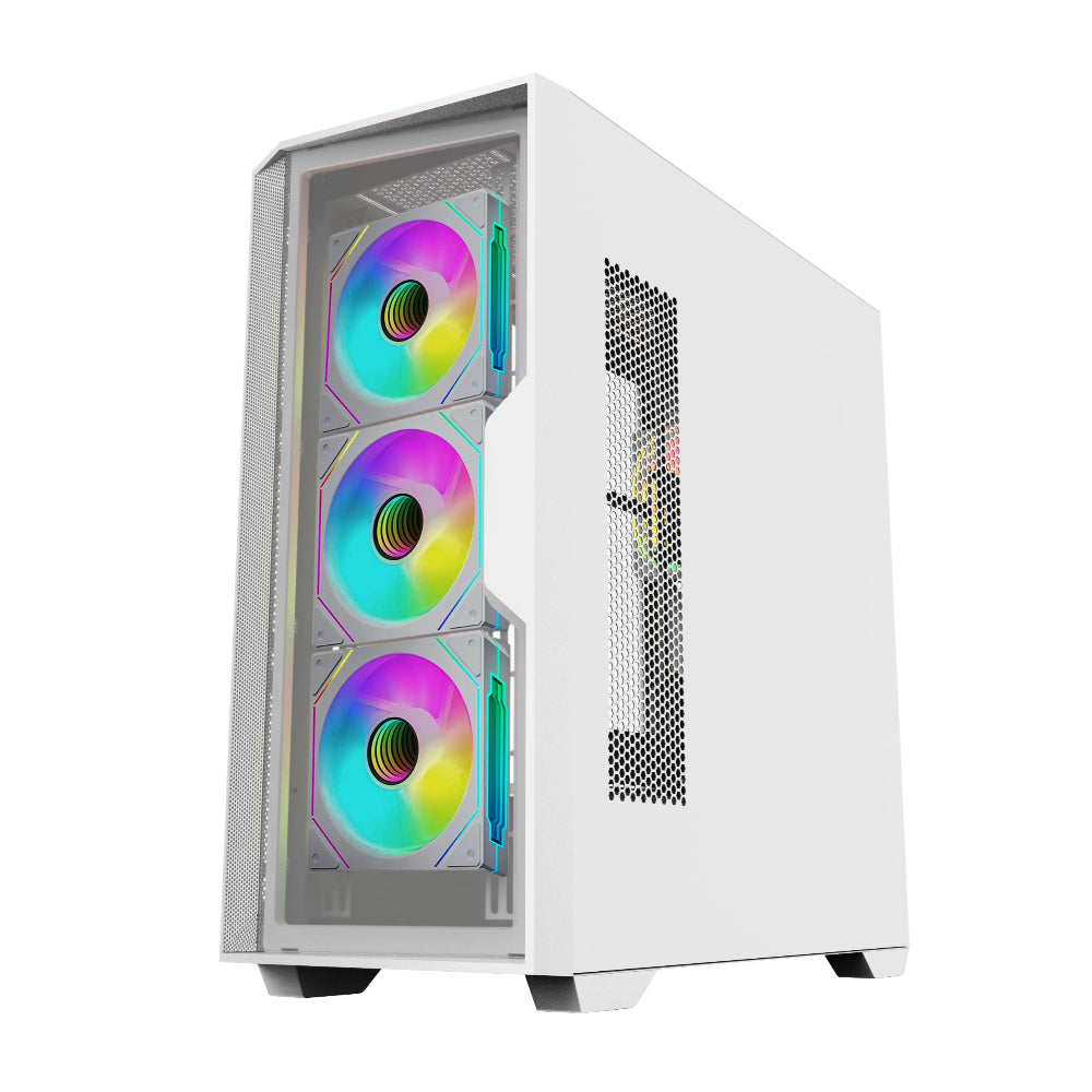 TAG Gamerz Andromeda RGB MATX Mid Tower Cabinet (White)