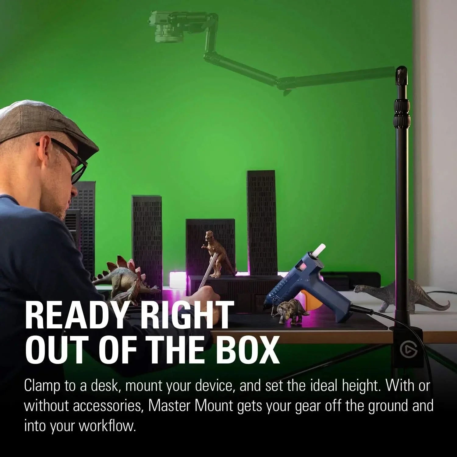 Corsair Elgato Master Mount L - Extendable Up to 125 CM/49 Inches, Center Ball Head, 1/4" Screw, Padded Desk Clamp, Compatible With All Master Mount Accessories