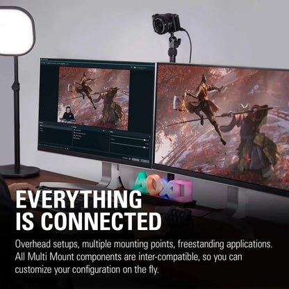 Corsair Elgato Master Mount L - Extendable Up to 125 CM/49 Inches, Center Ball Head, 1/4" Screw, Padded Desk Clamp, Compatible With All Master Mount Accessories