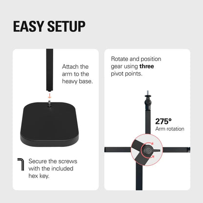 Elgato Wave Desk Stand - Adjustable Mounting Arm for Microphones, Works, HyperX, Rode, Fifine, Shure and More Mics, Compatible 1/4, 3/8 & 5/8 Thread, for Recording/Podcasting/Streaming