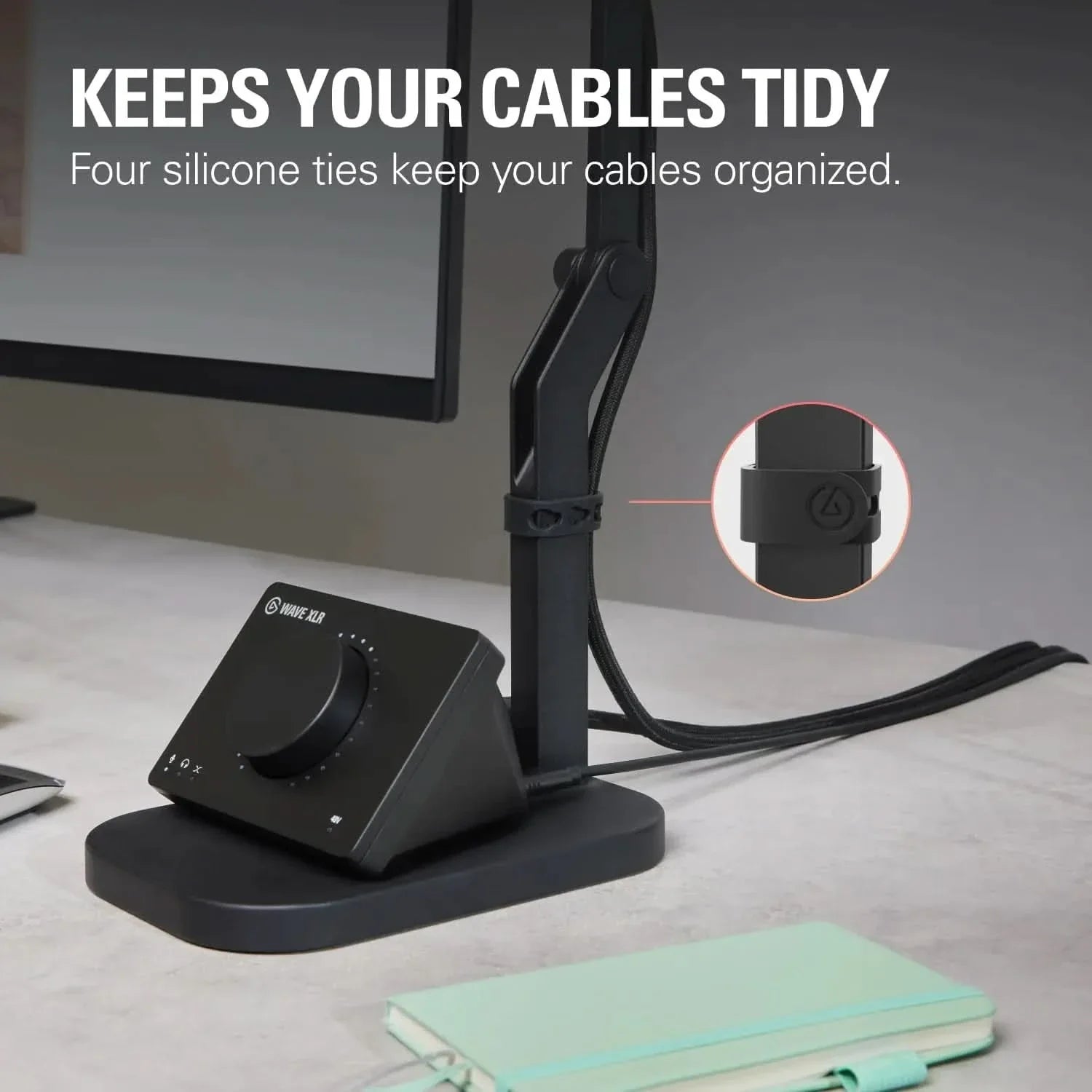 Elgato Wave Desk Stand - Adjustable Mounting Arm for Microphones, Works, HyperX, Rode, Fifine, Shure and More Mics, Compatible 1/4, 3/8 & 5/8 Thread, for Recording/Podcasting/Streaming