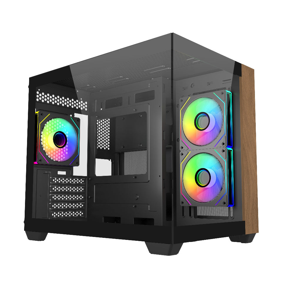 COOLER MASTER Elite 481 Wood ARGB MATX Mini Tower Cabinet ( Black )