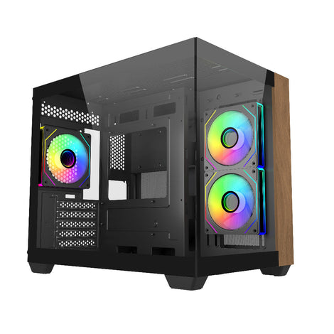COOLER MASTER Elite 481 Wood ARGB MATX Mini Tower Cabinet ( Black )