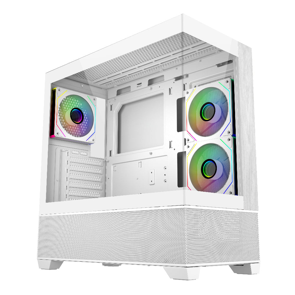 COOLER MASTER Elite 690 Wood ARGB ATX Mid Tower Cabinet ( White )