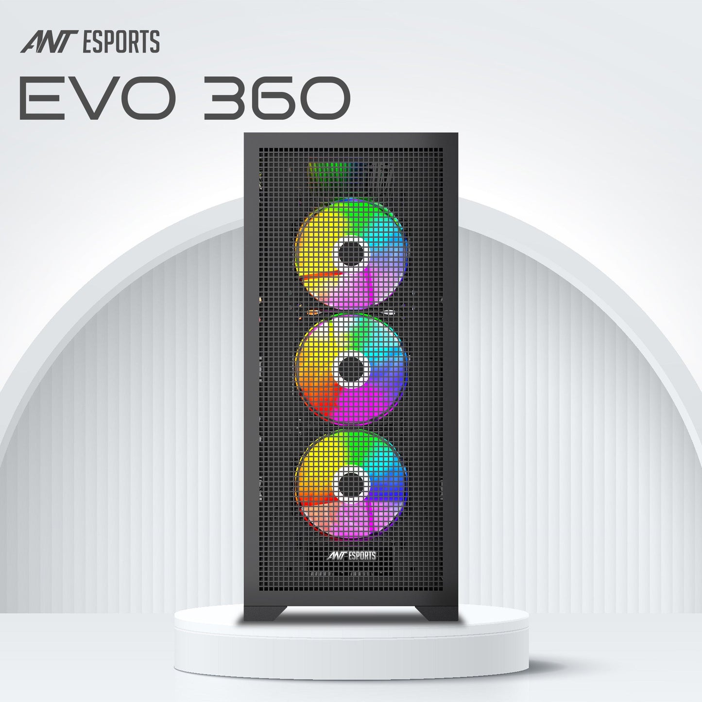 ANT ESPORTS EVO 360 MID TOWER BLACK CABINET