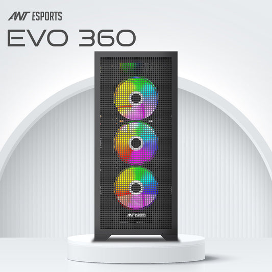 ANT ESPORTS EVO 360 MID TOWER BLACK CABINET