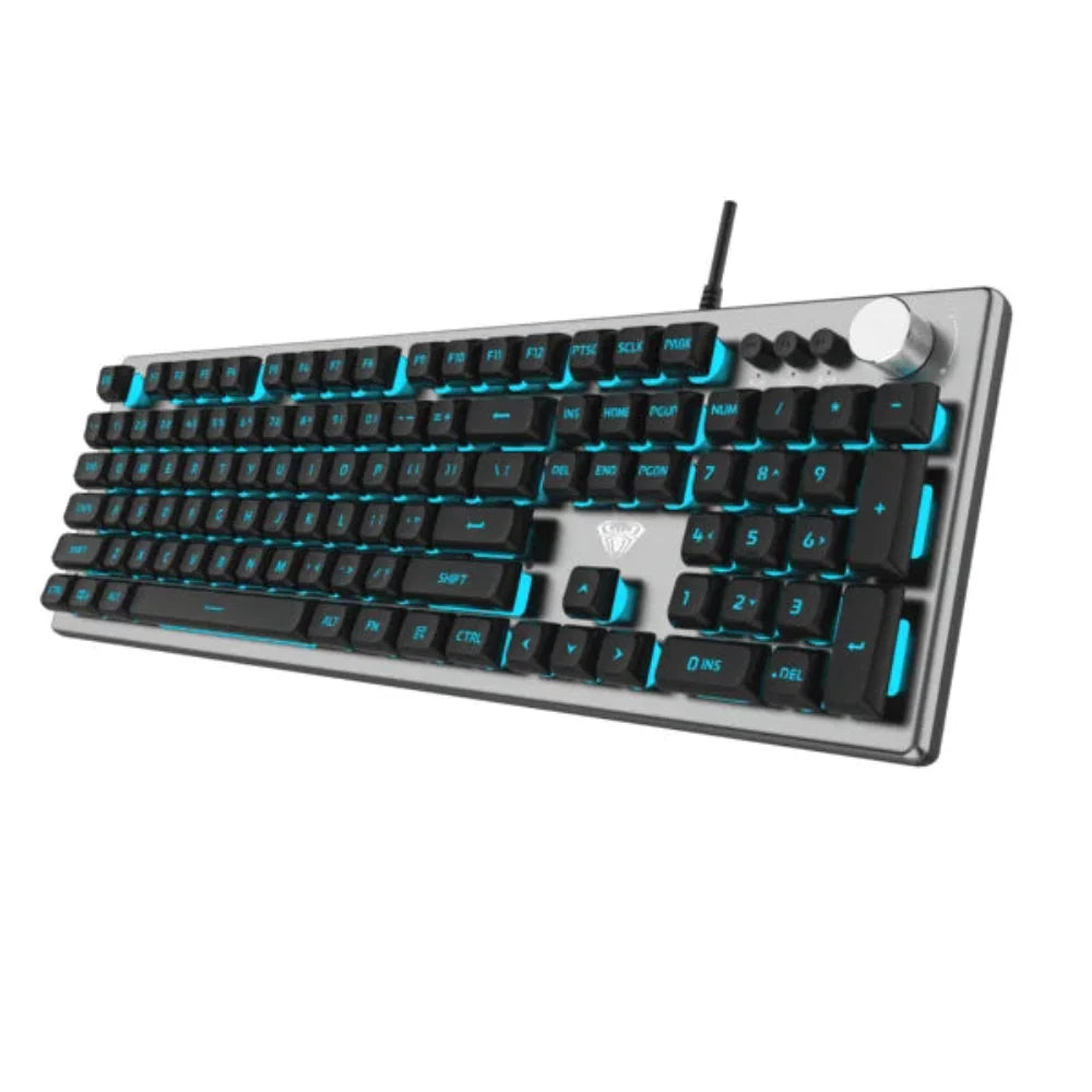 AULA F2028 Full Size RGB Wired Membrane Gaming Keyboard ( Black / Grey ) ( Membrane Switch ) (‎F2028)