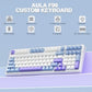 AULA F99 Tri-Mode 2.4G Wired BT Hot Swappable RGB Wireless Full Size Mechanical Blue White, Crescent Switch Gaming Keyboard
