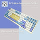 AULA F99 Tri-Mode 2.4G Wired BT Hot Swappable RGB Wireless Full Size Mechanical Blue White, Crescent Switch Gaming Keyboard